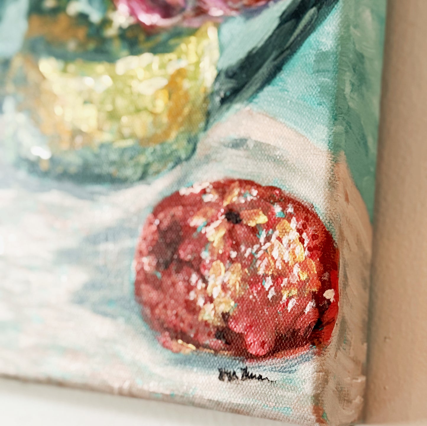 Tea Leaves & Petal Breezes - 11"x14" Original Acrylic Artwork on Canvas | Free Shipping