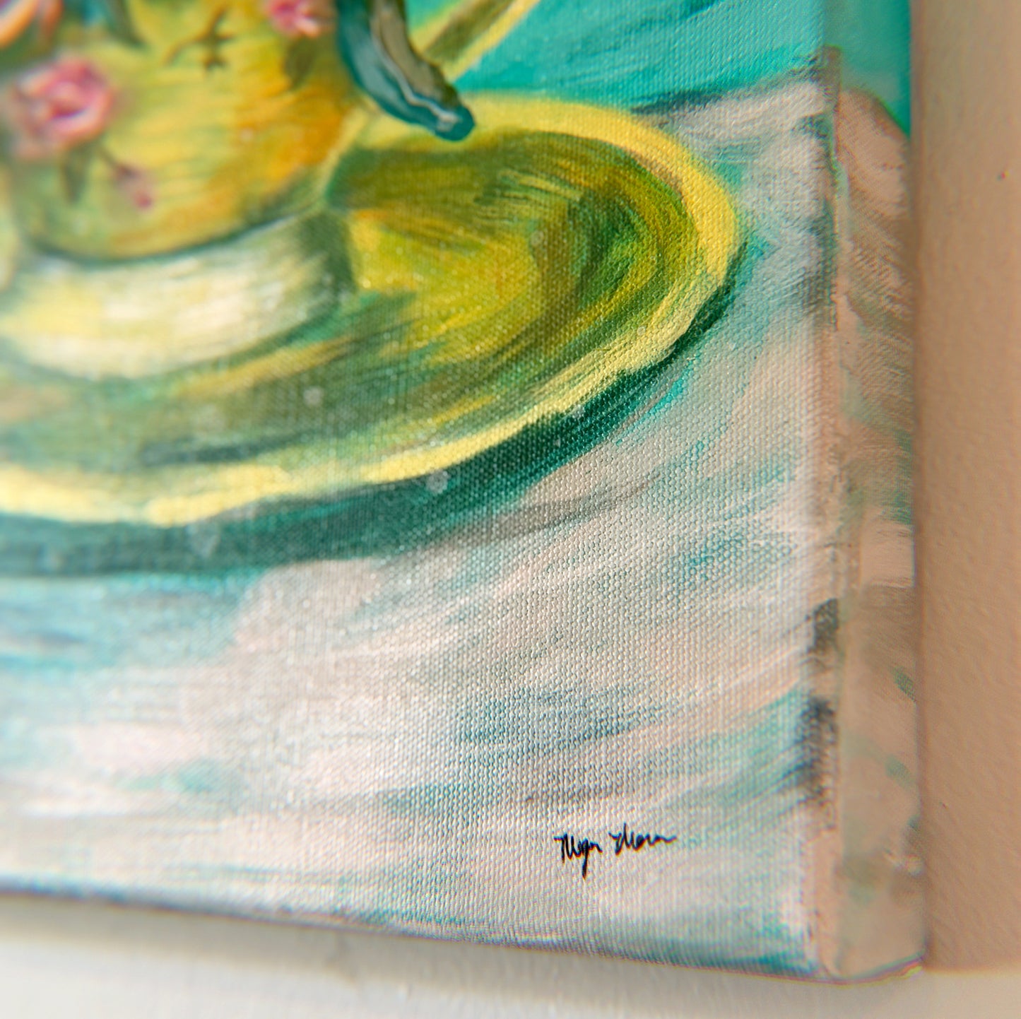 Secret Garden Teatime - 20"x16" Original Acrylic Artwork on Canvas | Free Shipping