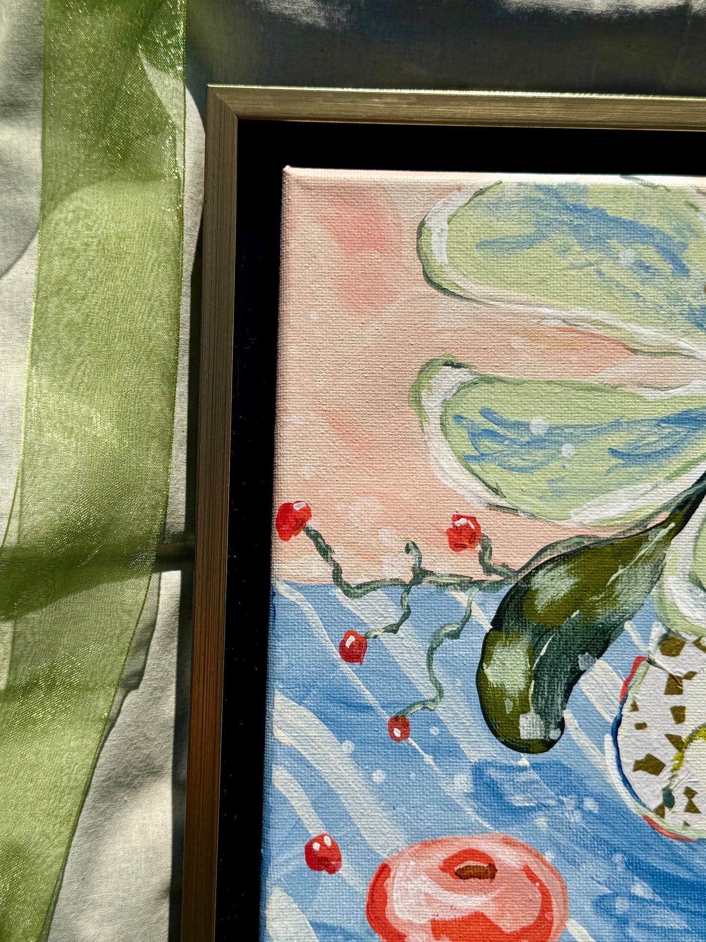 SOLD | Magnolia Whispers No. 3 - 8"x10" Framed Original Acrylic Artwork on Canvas | Free Shipping
