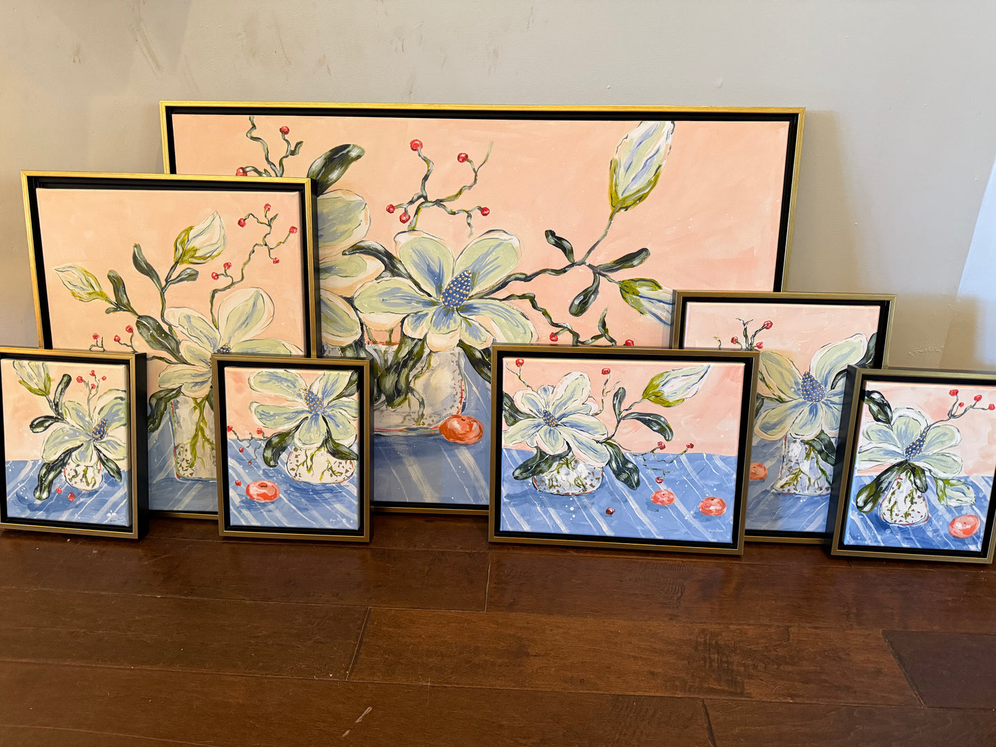 SOLD | Magnolia Whispers No. 3 - 8"x10" Framed Original Acrylic Artwork on Canvas | Free Shipping