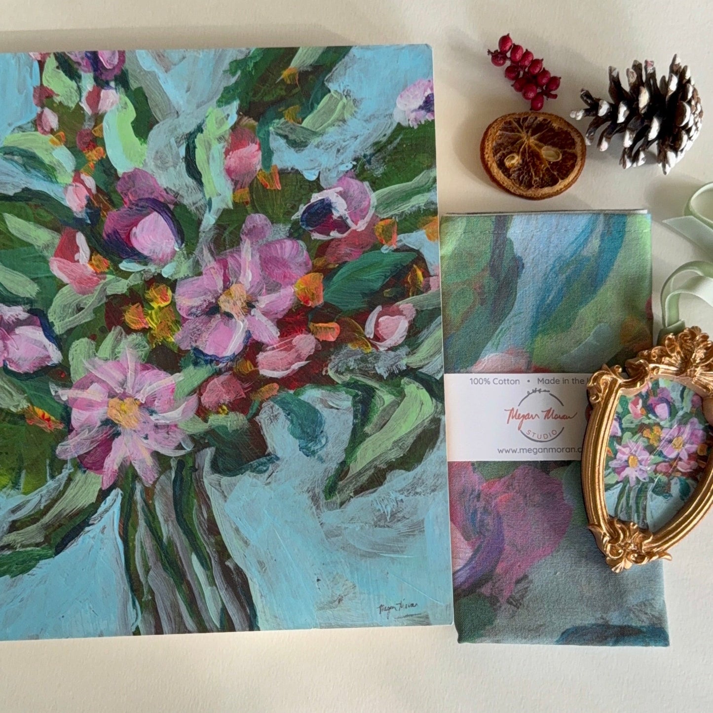 Collector’s Holiday Bundle: Ornament + Signed Art Print + Tea Towel + Notecards