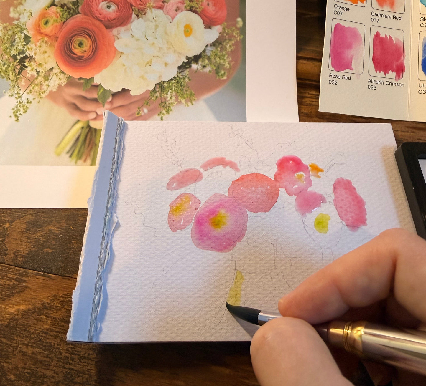 Custom heirloom watercolor paintings for weddings, anniversaries, and meaningful moments