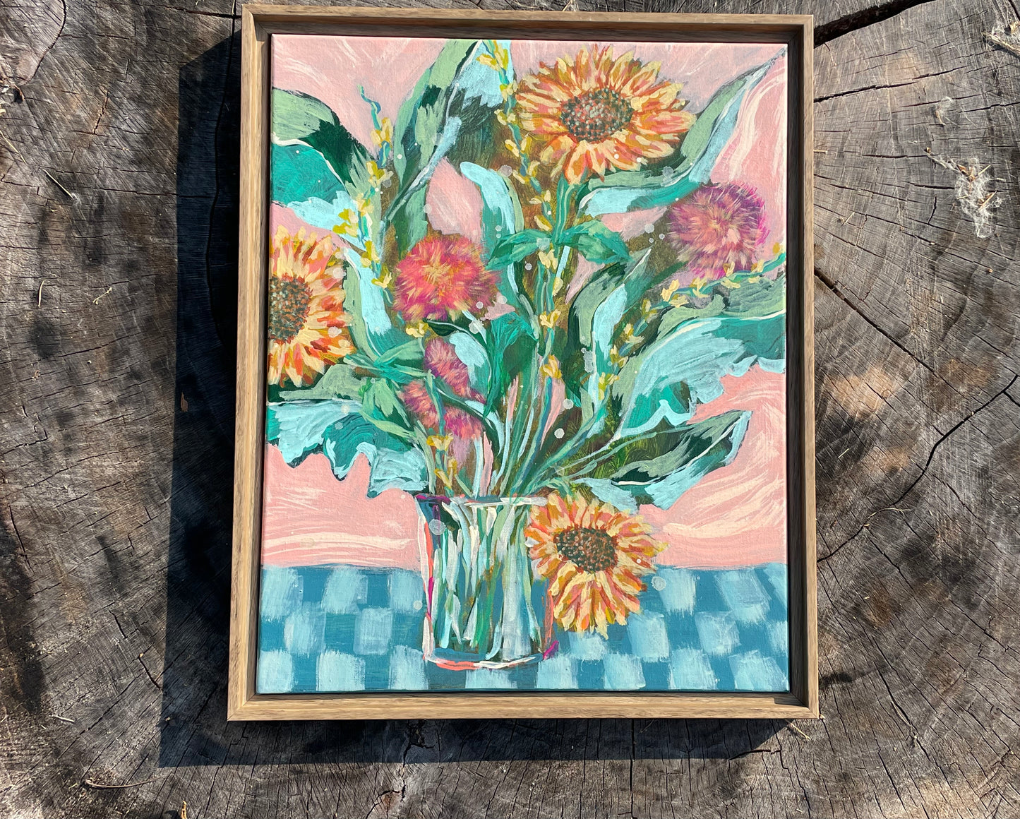 SOLD | Amber Sunflower Fields Acrylic Original Painting
