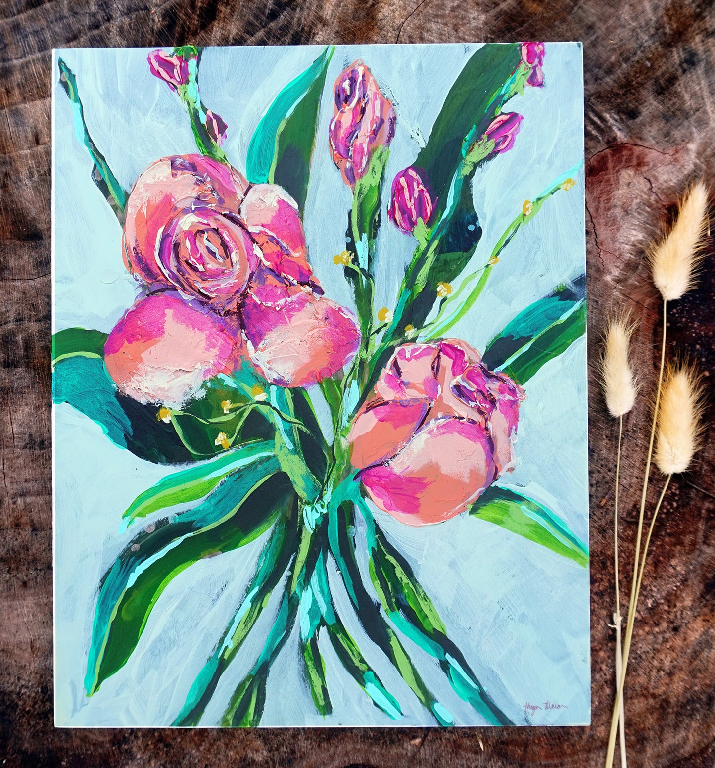 SOLD | Summer Bouquet No. 2 Acrylic Original Painting on Wood Panel