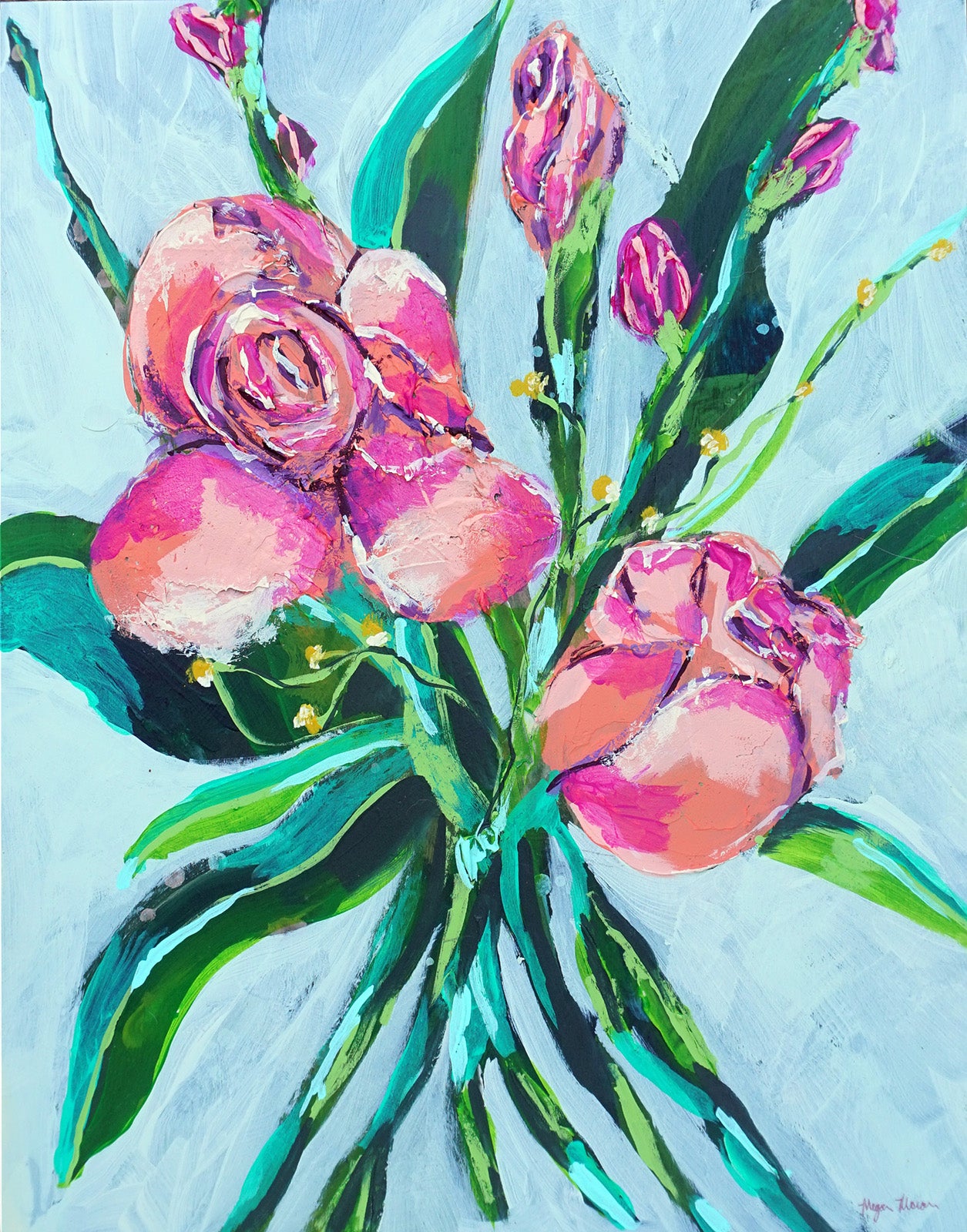 SOLD | Summer Bouquet No. 2 Acrylic Original Painting on Wood Panel