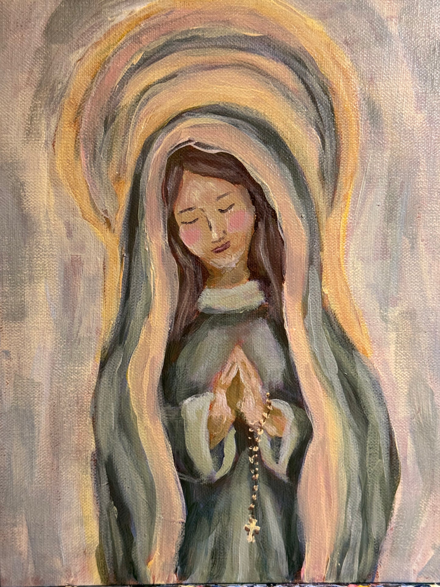 SOLD OUT - Custom Commission: 40 Handmade Ornaments + Framed 8×10 Virgin Mary Painting