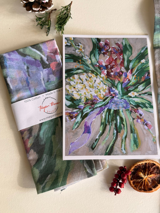 Tea Towel + Small Art Print Holiday Hostess Bundle