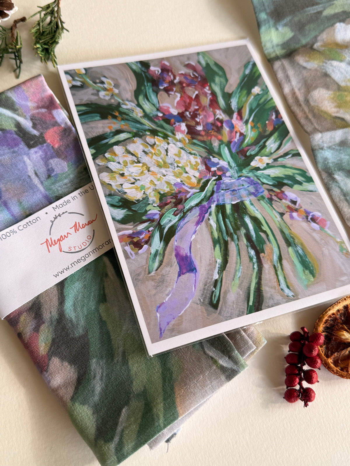 Tea Towel + Small Art Print Holiday Hostess Bundle