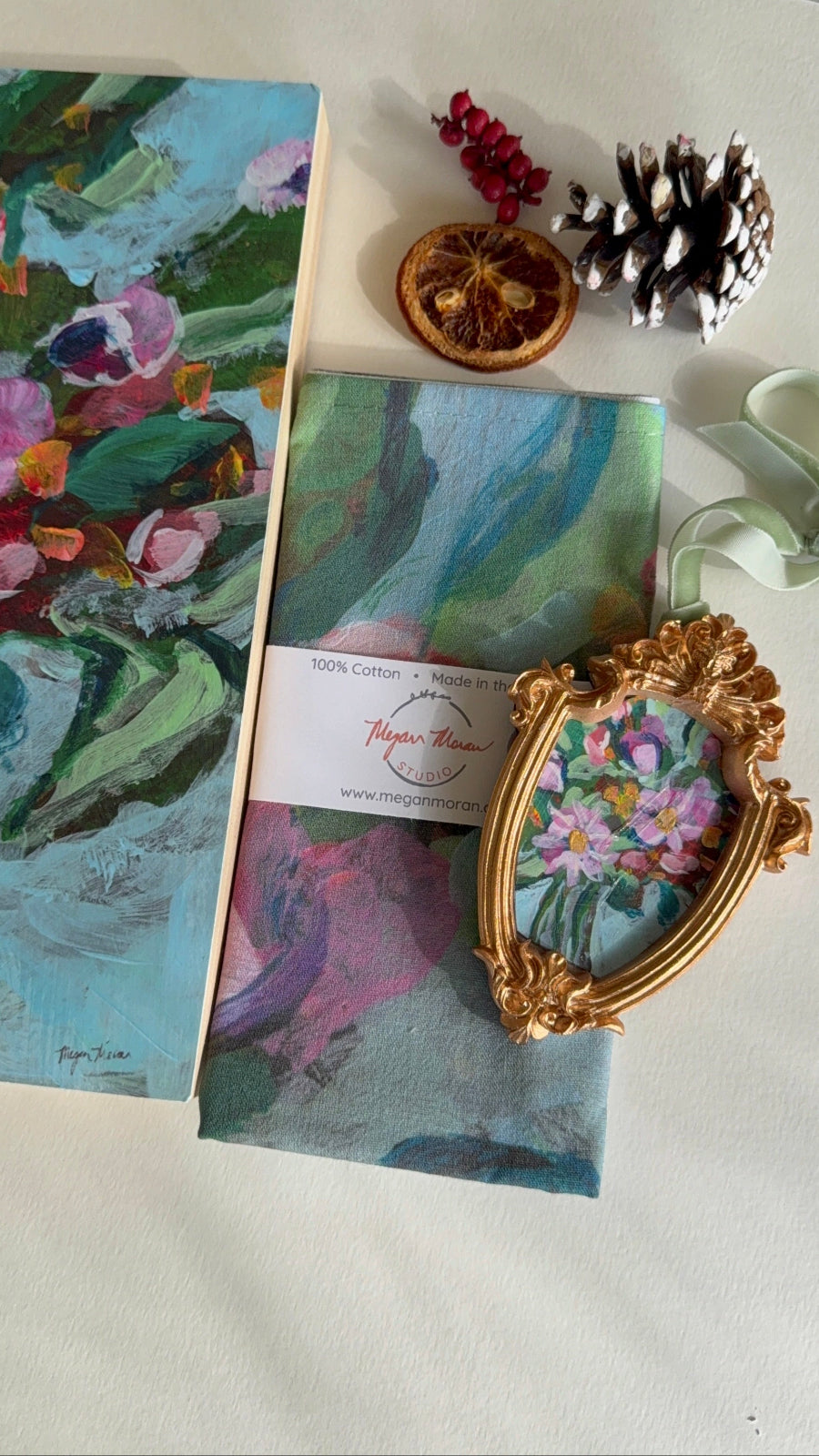 Collector’s Holiday Bundle: Ornament + Signed Art Print + Tea Towel + Notecards