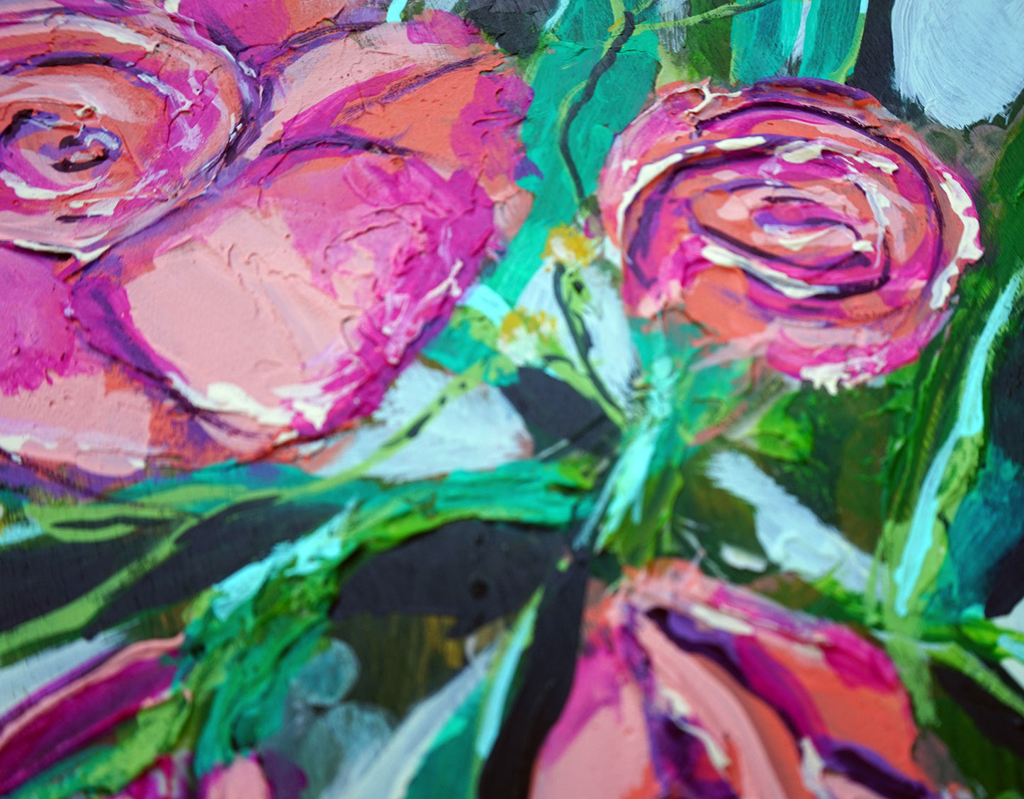 SOLD  |  Summer Bouquet No. 2 Acrylic Original Painting on Wood Panel